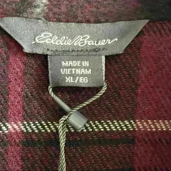 Eddie‎ Bauer brandywine plaid flannel shacket boyfriend fit XL NWT $119 - Picture 10 of 12